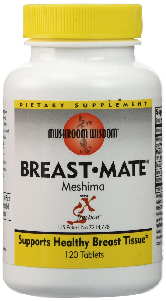 Mushroom Wisdom Breast-Mate Vegi-Tablets bottle for daily wellness rituals.