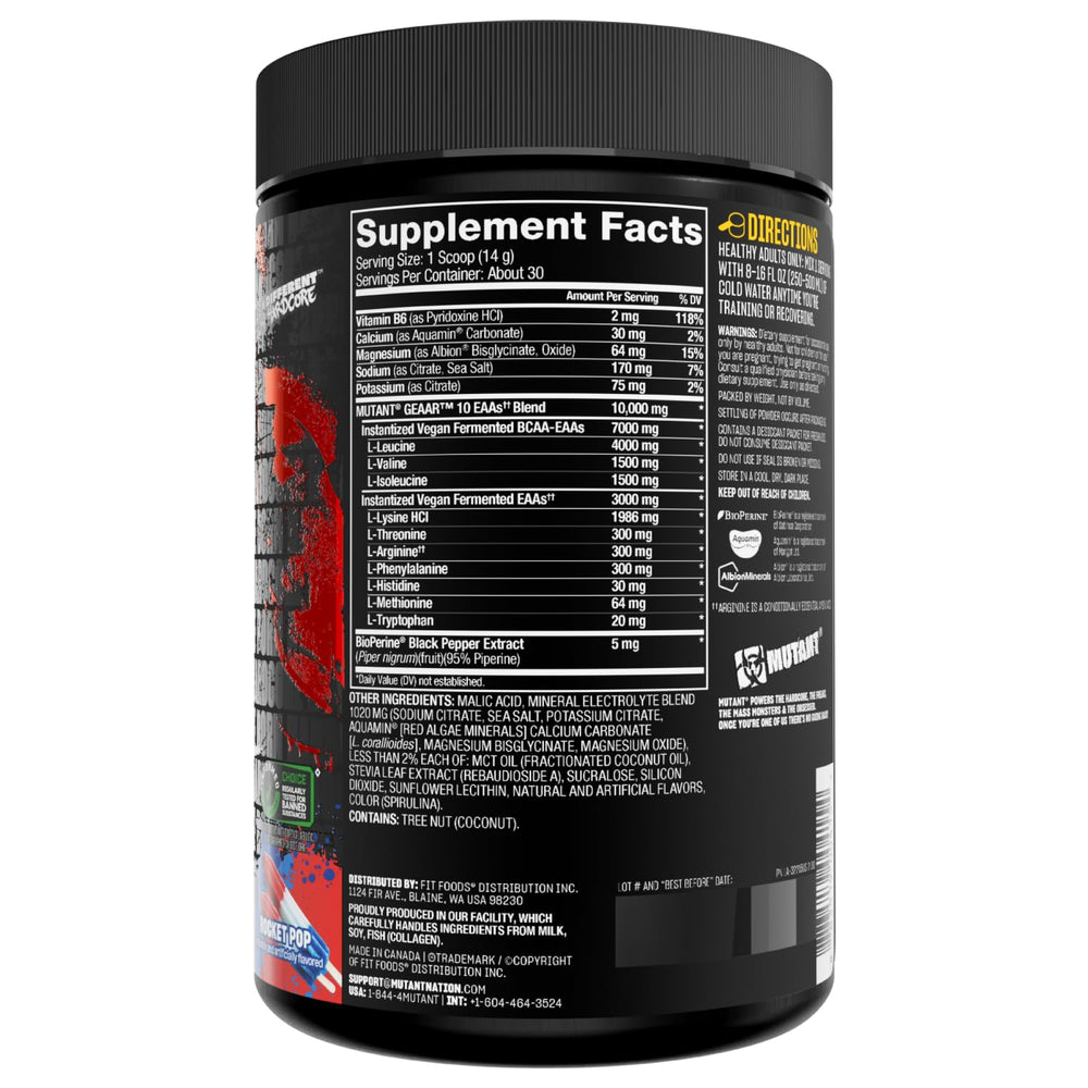 Mutant GEAAR 30 servings packaging emphasizes value and consistent use.