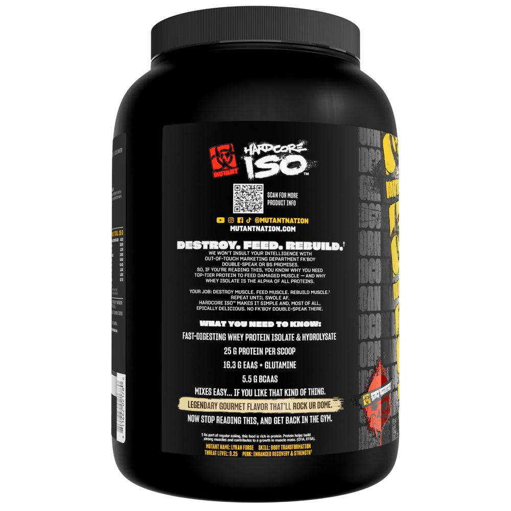Mutant Harcode ISO whey with cookies and cream swirls