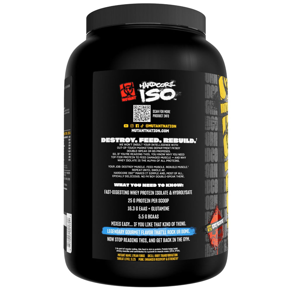 Mutant Harcode ISO whey protein serving in gym after workout