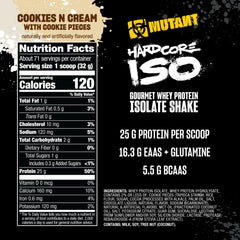 Mutant Hardcore ISO Whey serving glass after training