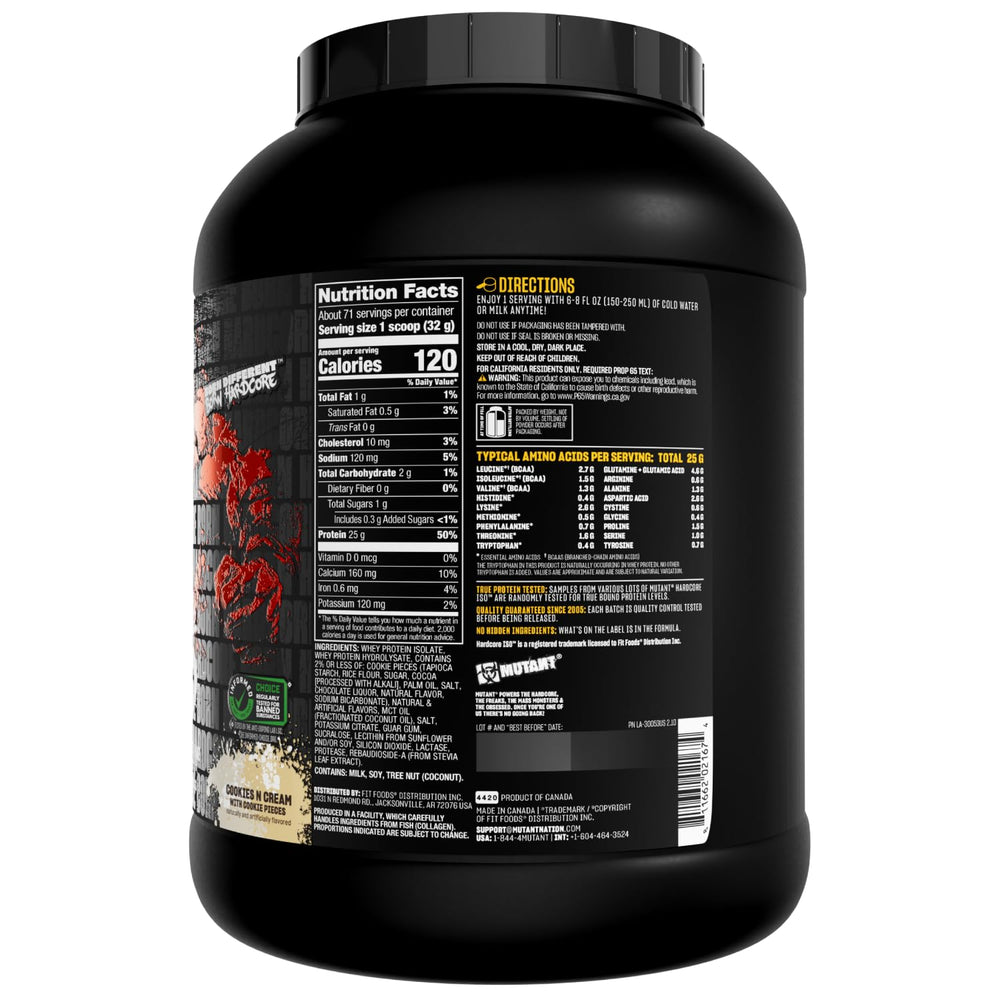 Mutant Hardcore ISO Whey multiple tubs on display for value
