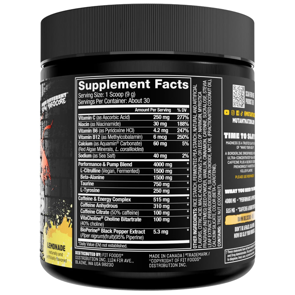 Mutant Madness drink after mixing during a workout session