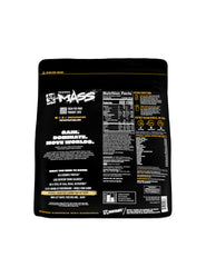 Mutant Mass nutrition facts panel close-up demonstrates high-calorie mix