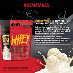 Mutant Whey Dual Chamber 1-8kg container, convenient protein supply.