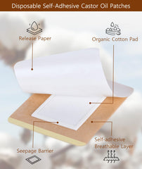 MUZAMOX castor oil pack wrap in organic cotton suitable for liver and back comfort