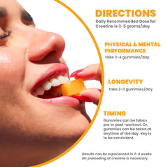 MX Wellness Creatine Monohydrate Gummies label highlights no artificial dyes.
