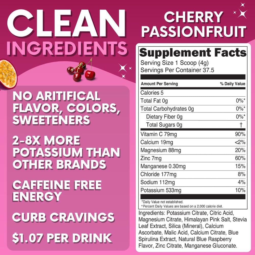 My Adventure to Fit cherry passionfruit powder scoop for precise sugar-free hydration