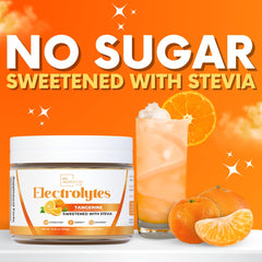 Pour action of Tangerine Electrolytes powder into a glass