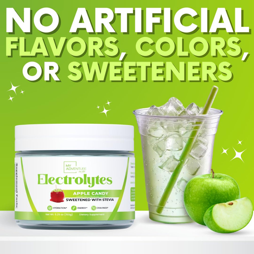 My Adventure to Fit Zero Sugar Apple Candy tub front view conveys clean, sugar-free hydration.