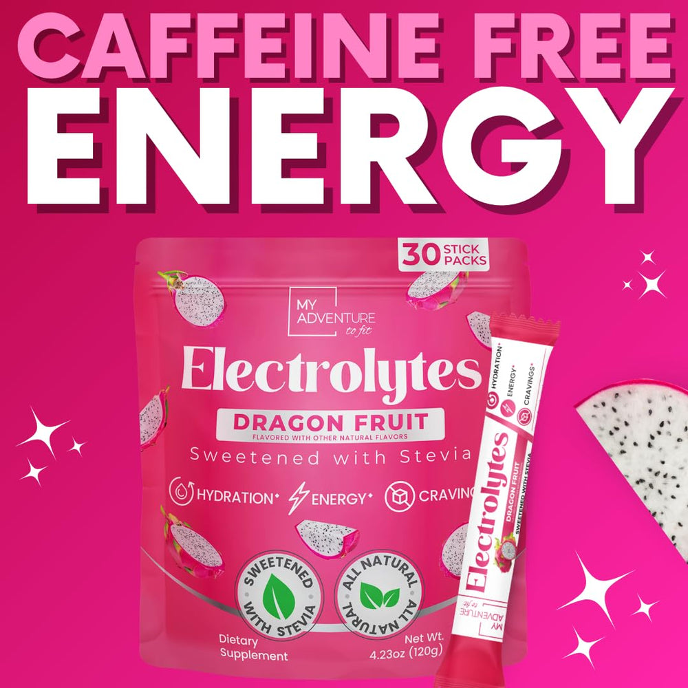 My Adventure to Fit Zero Sugar Dragon Fruit Electrolytes Stick vegan formula supports keto and paleo diets.