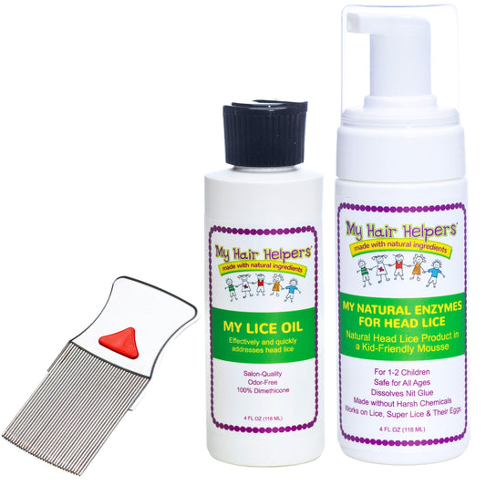 My Hair Helpers head lice solution kit for home use