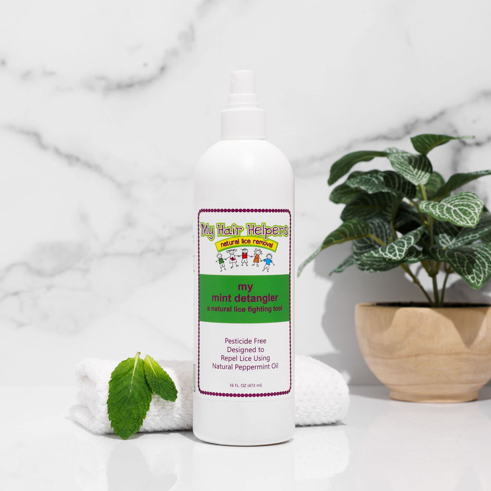 Soft, manageable hair after detangling with MY HAIR HELPERS Mint.