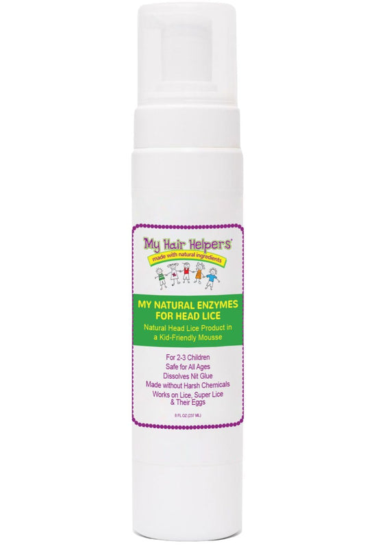 MY HAIR HELPERS mousse application for gentle lice removal in kids