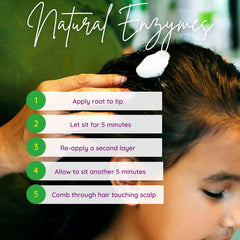 MY HAIR HELPERS nit glue loosening enzymes close-up on hair