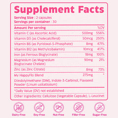 My Happy Flo PMS Support capsules close up for easy daily intake