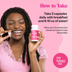My Happy Flo PMS Support plant based formula shown in a natural setting