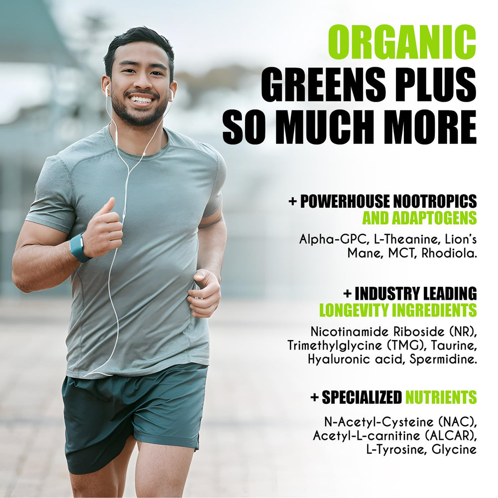 myBrainCo Nootropic Greens scoop ready for daily serving and easy mixing