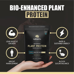 MyBrainCo rice peptides mix with scoop shows smooth texture and quick mixing.