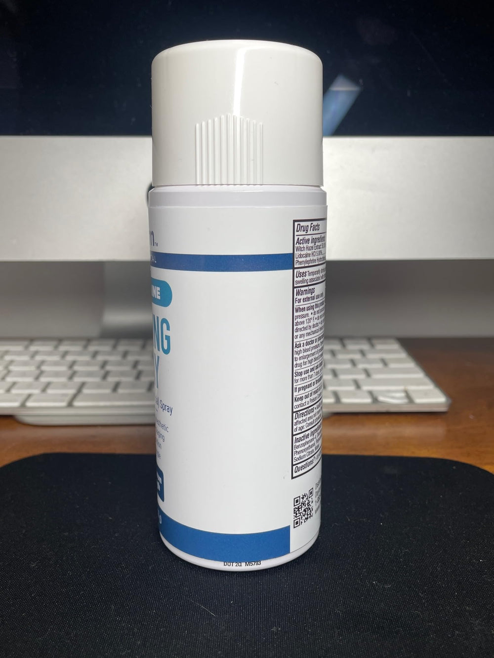 Myderm Three Pack Numbing Spray USA-made label signifying safety and quality.
