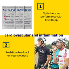 MyFitStrip saliva test strip used to monitor oral pH and prebiotics.