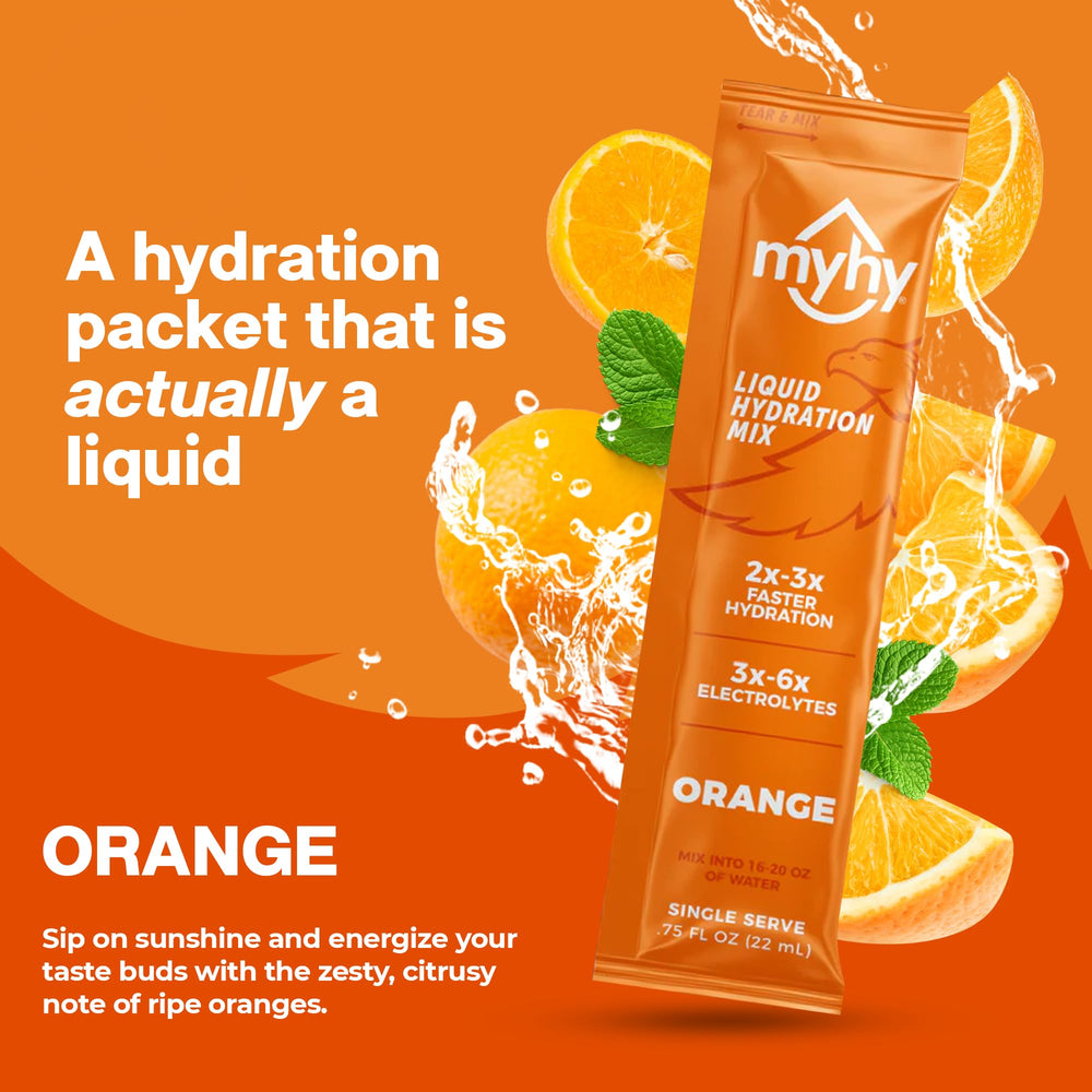 MyHy on-the-go hydration packets single-serve, ideal for workouts and travel.