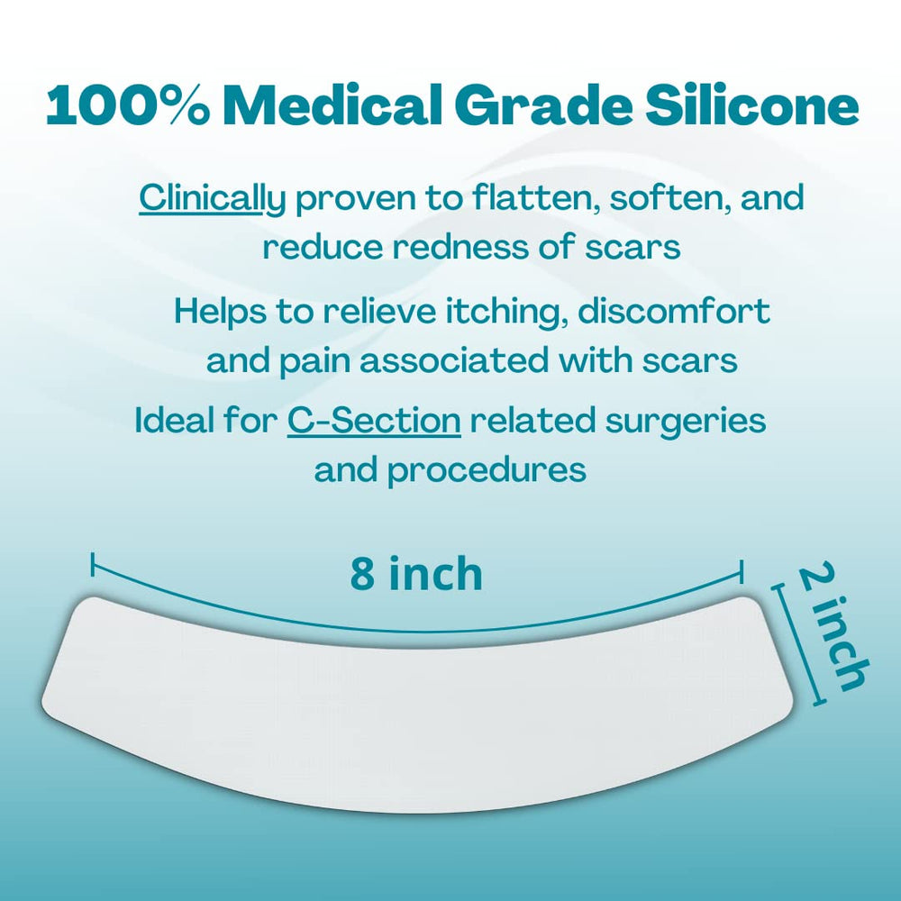 MyNewGel Plus scar sheet on abdomen, flexible fit for post op comfort.
