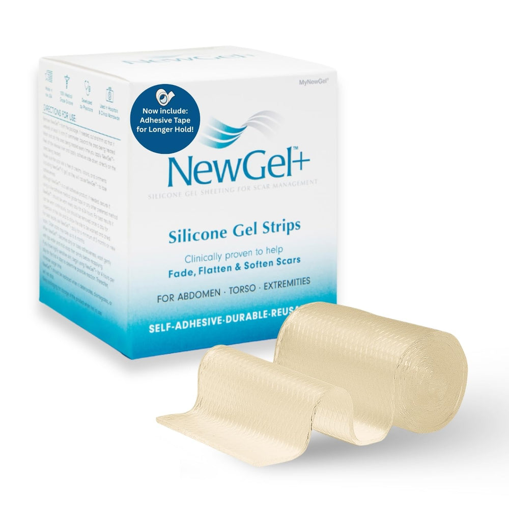 MyNewGel scar tape ultra-thick 2x24 beige for abdomen scar management.