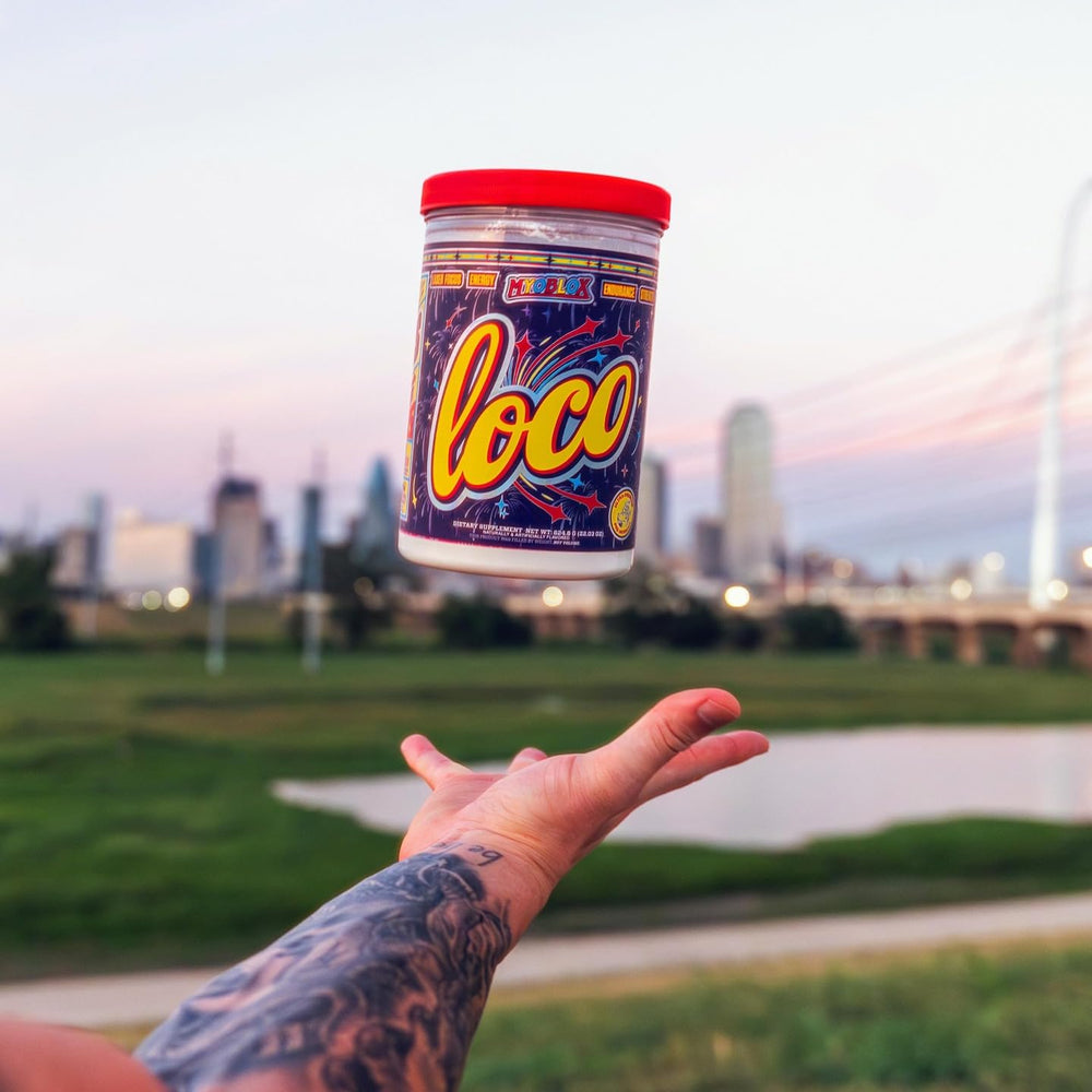 Myoblox Loco scoop dispensing powder for fast energy before training