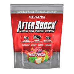 Myogenix Aftershock fruit punch tub for post-workout protein fueling