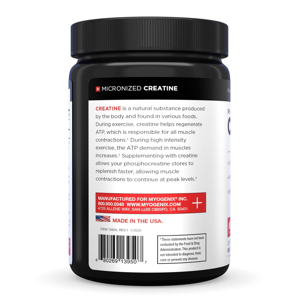 Myogenix Creatine Monohydrate powder used in a pre/post-workout mix