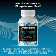 Morning dose visual of MYOXCIENCE Berberine Fasting Accelerator taken on an empty stomach