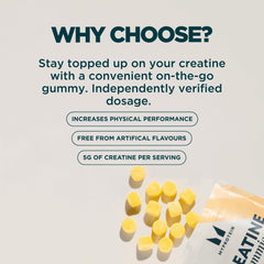 Myprotein Creatine Gummies chewy texture close-up suggesting easy consumption.