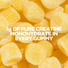 Myprotein Creatine Gummies raspberry jar displaying convenient 90 servings.