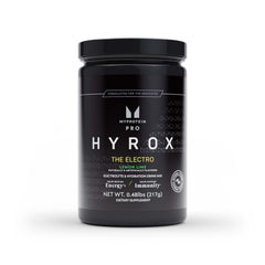 Myprotein HYROX Electro bottle pour showing quick electrolyte replenishment for workouts.
