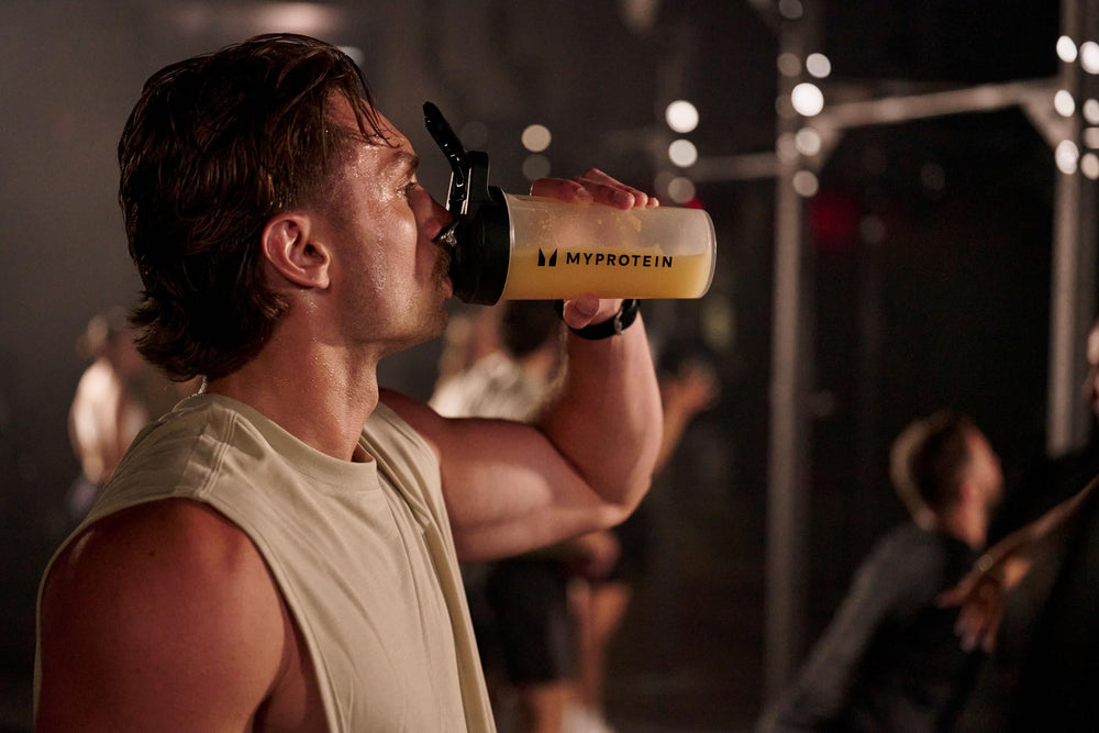 Myprotein HYROX Electro race-day setup demonstrates fueling for endurance events.