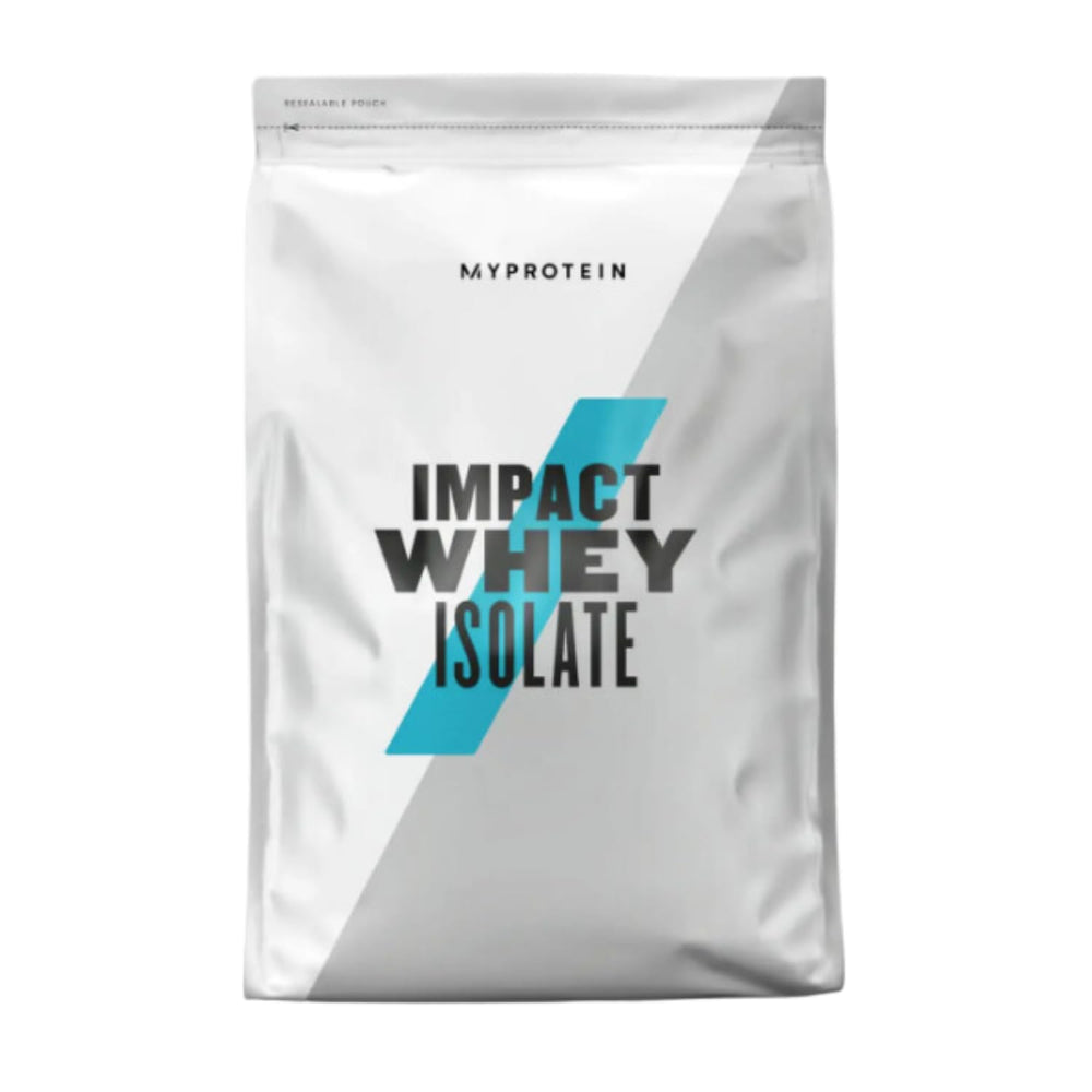 Myprotein Impact Whey Isolate Strawberry bottle for convenient post-workout protein.