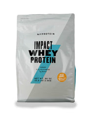 Myprotein Impact Whey Salted Caramel tub offers daily protein for post-workout recovery.