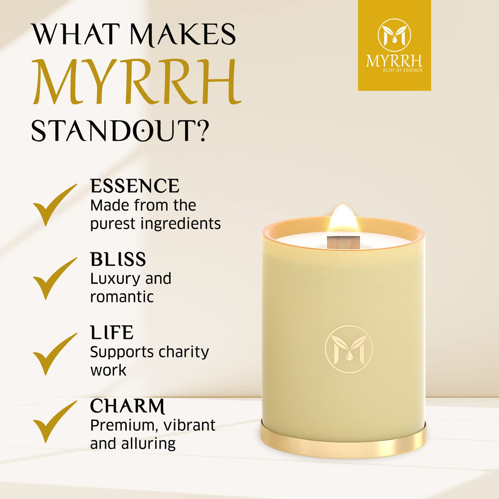 Myrrh Bliss camphor-infused note for clarity and calm.