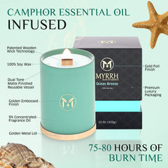 Myrrh Bliss Ocean Breeze gift-ready packaging with elegant gold foil.
