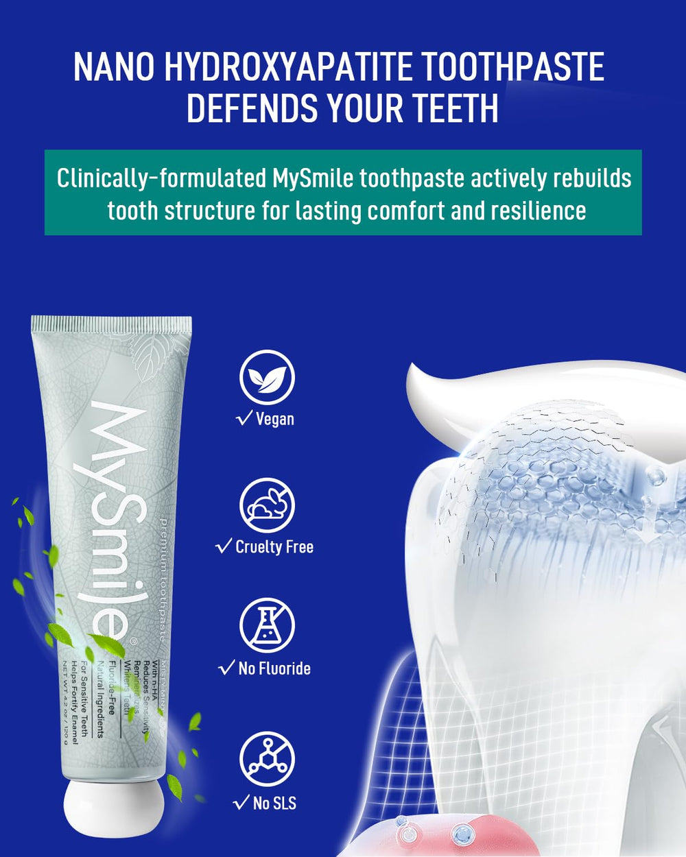 MySmile 12-percent hydrogen peroxide whitening for noticeable stain removal
