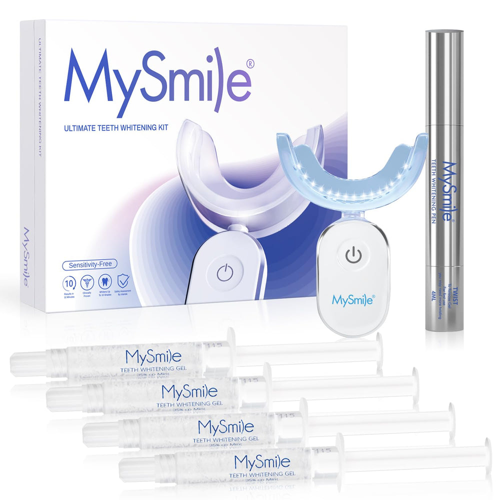 MySmile Deluxe 10min kit contents for convenient at-home whitening.