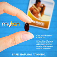 MyTan Bronze nutrition label highlights carotenoids and vitamin E.