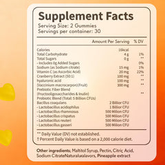 Close-up of Flora Plus Gummies showing berry texture for daily care.