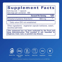 NAC 600 mg capsules packshot emphasizing daily antioxidant support