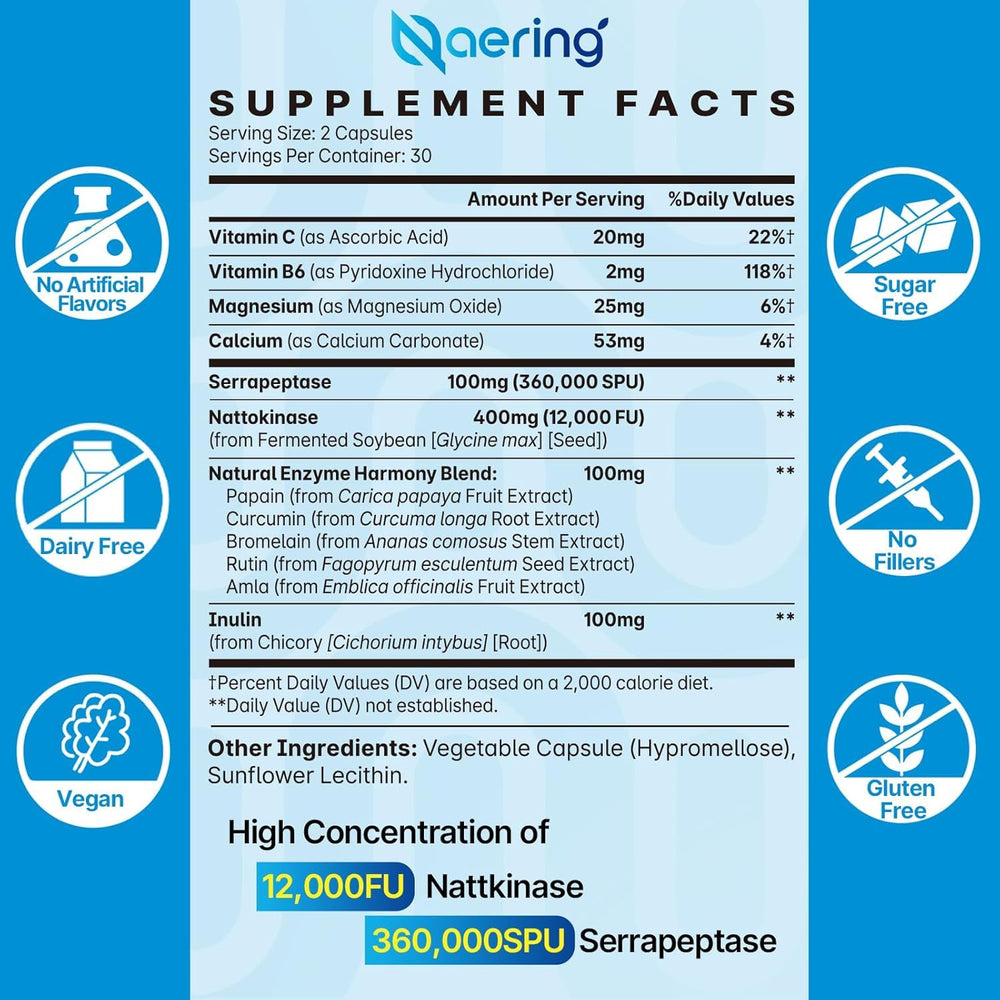 Naering bottle back showing label and vegan-friendly designation