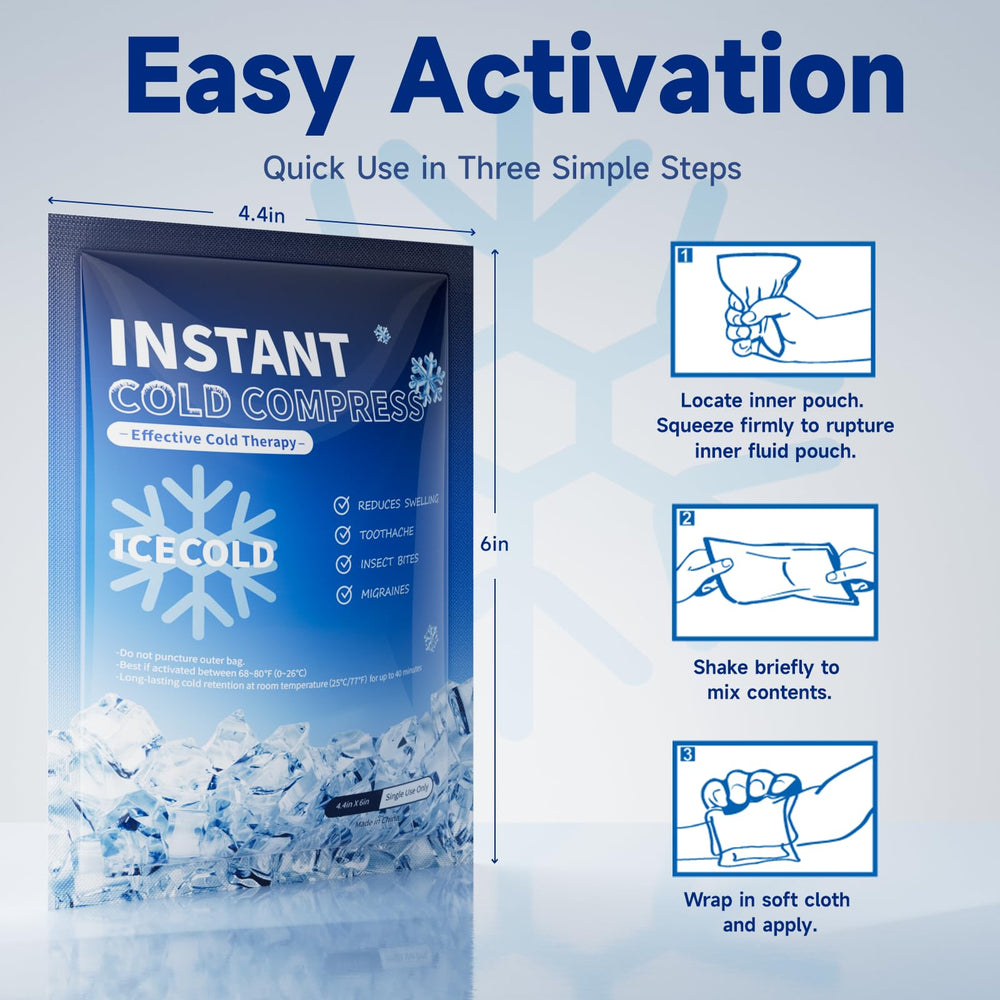 Najudok Instant Ice Pack no-freeze-needed design enables quick cooling.