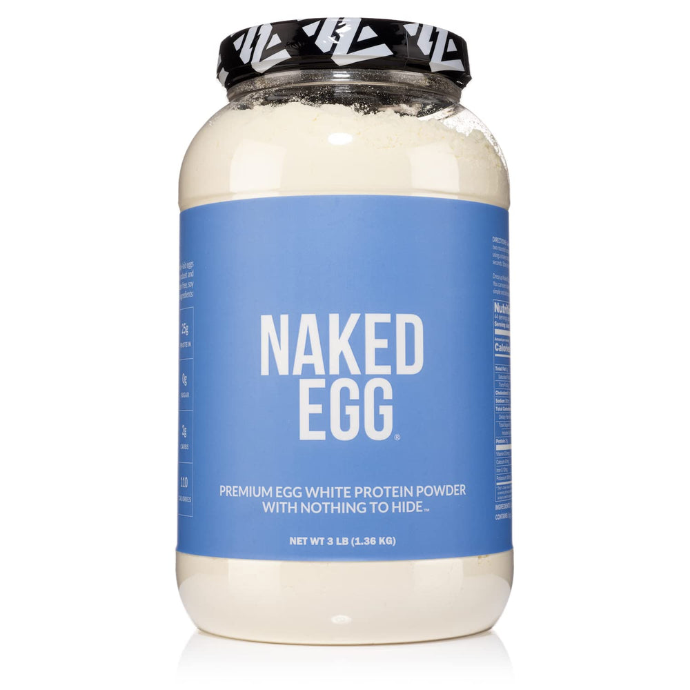 NAKED egg white protein powder bottle for a high-protein shake option