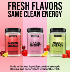 NAKED Cherry Lime Energy NSF-certified badge signals purity and safety.