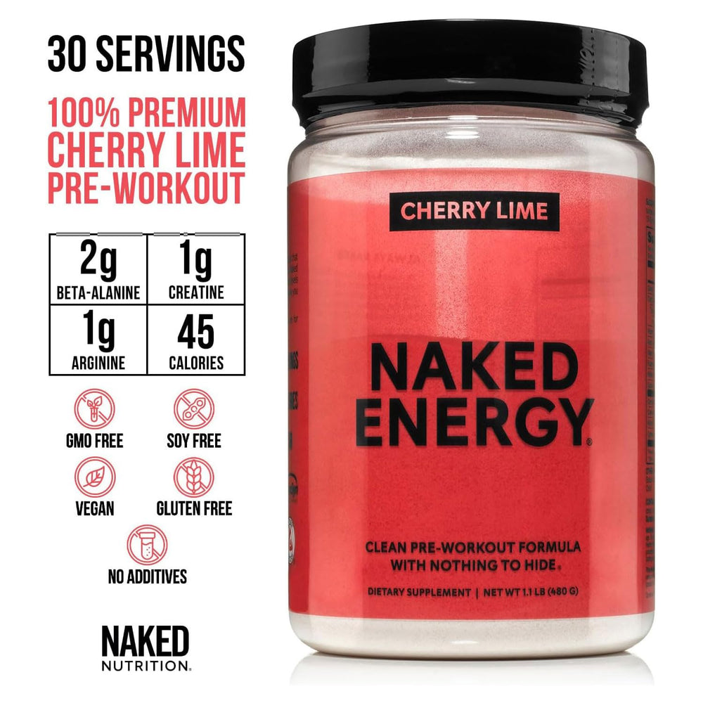 NAKED Cherry Lime Energy scoop lift demonstrates convenient serving.